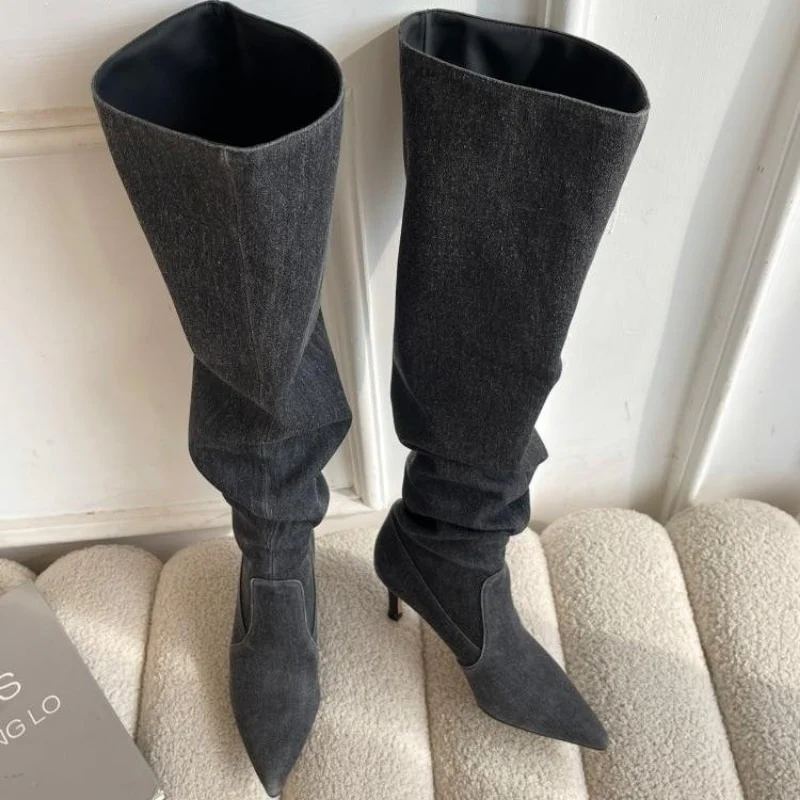 Adele Denim Boots - Image 4