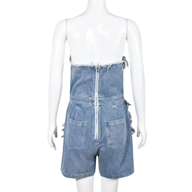 Amira Sexy Denim Jumpsuit - Image 4