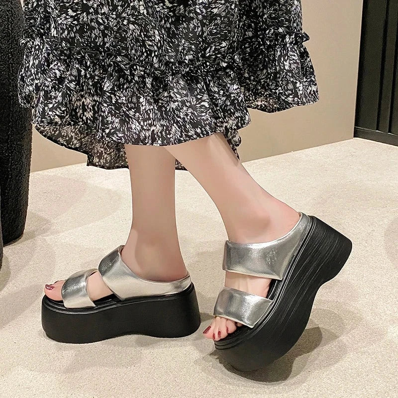 Azure Wave Chunky Sandals - Image 4