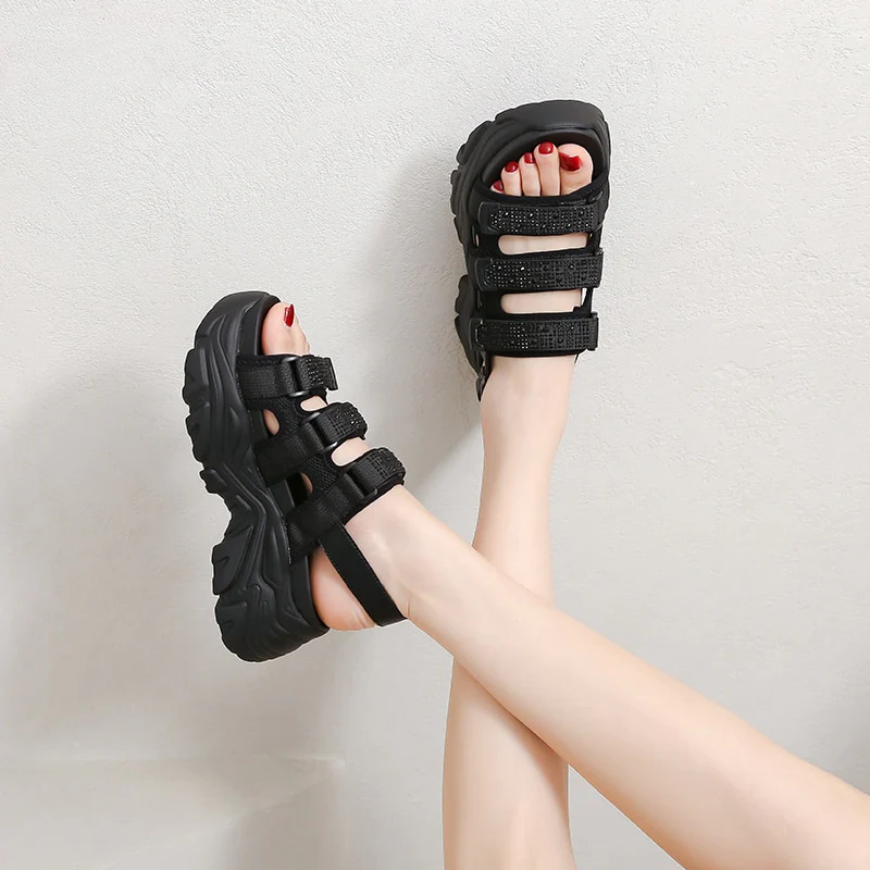 Blinky Crystal Platform Sandals - Image 5