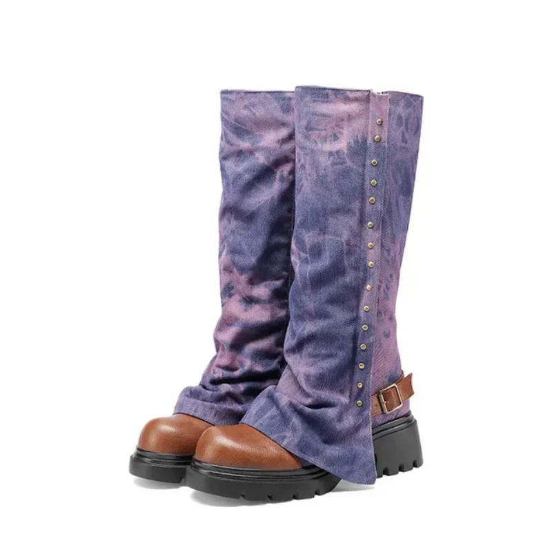 Brithany Chunky Denim Boots - Image 2