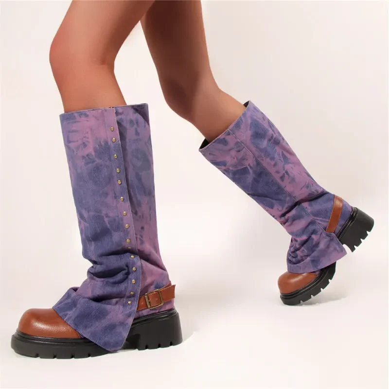 Brithany Chunky Denim Boots - Image 6