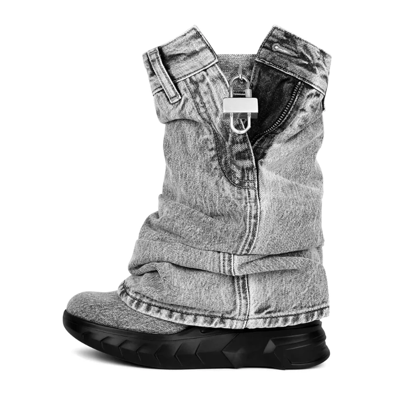 Cadence Locked Denim Boots - Image 2