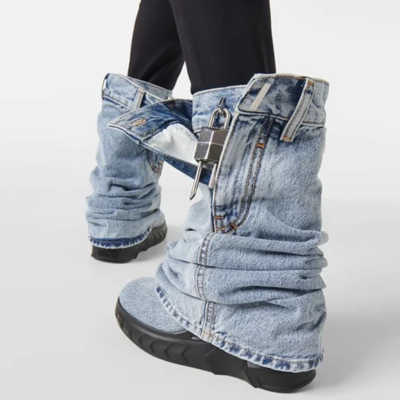 Cadence Locked Denim Boots - Image 4