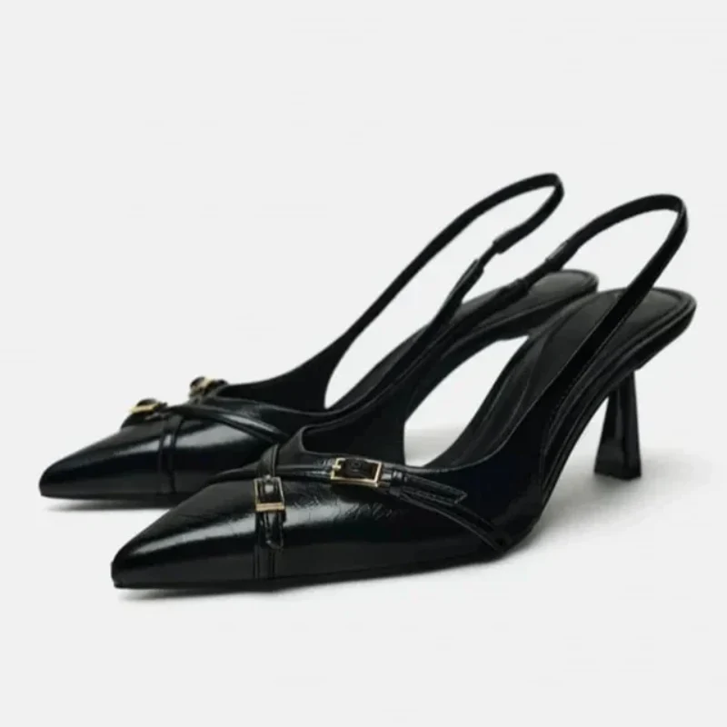 Carmen Slingback Denim Heels - Image 2