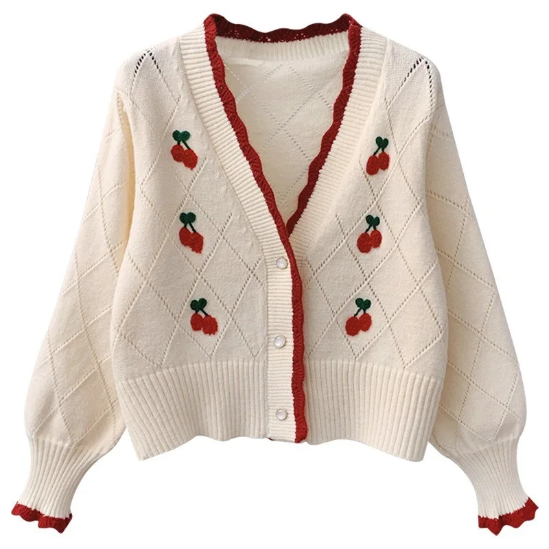 Charming Cherry Knit Cardigan - Image 2