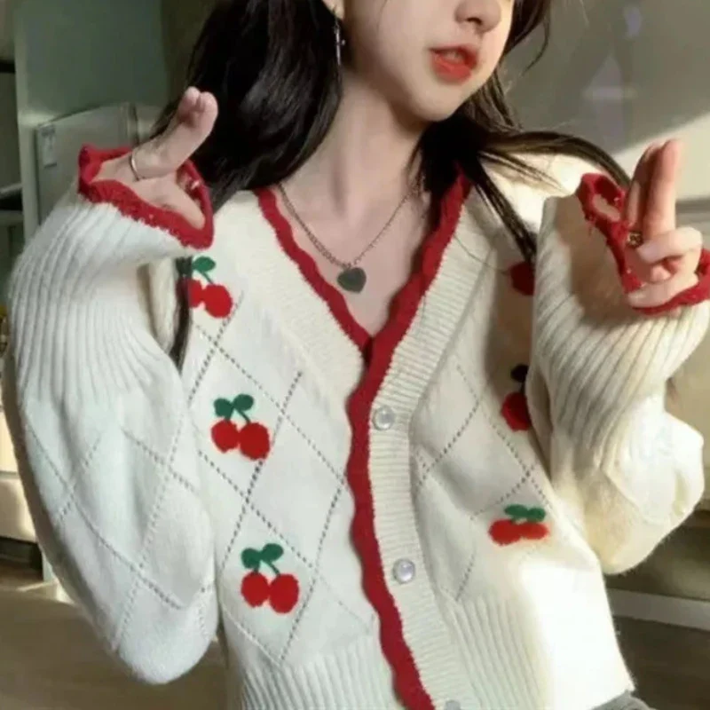Charming Cherry Knit Cardigan - Image 4