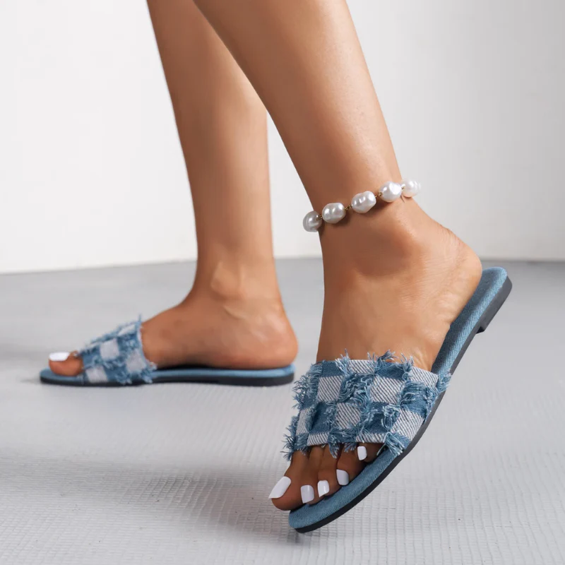 Checkmate Denim Slippers - Image 3
