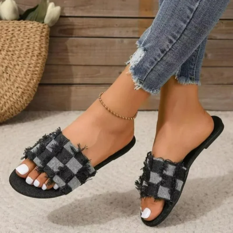 Checkmate Denim Slippers - Image 4