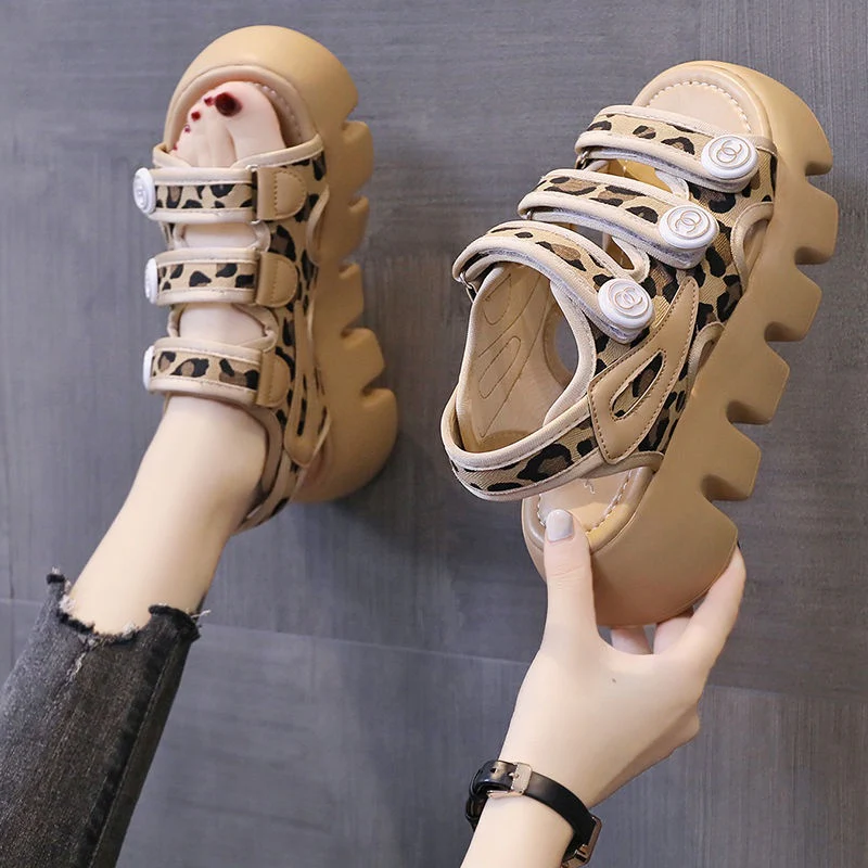 Cheetah Platform Sandals - Image 3