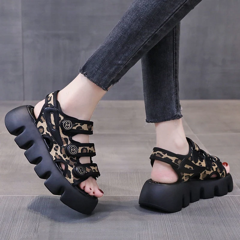 Cheetah Platform Sandals - Image 5