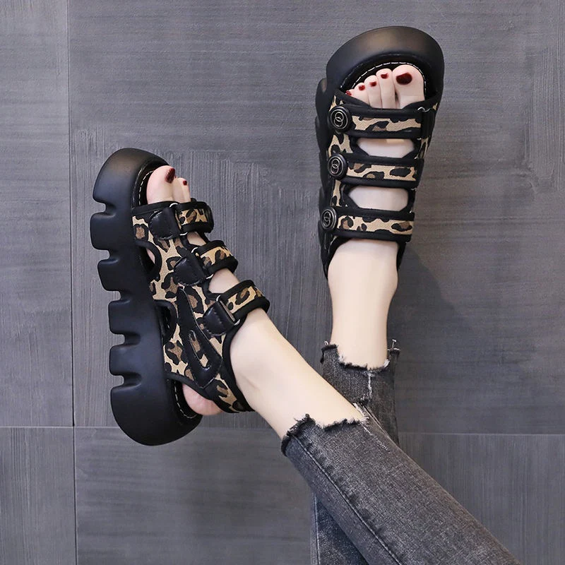 Cheetah Platform Sandals - Image 6