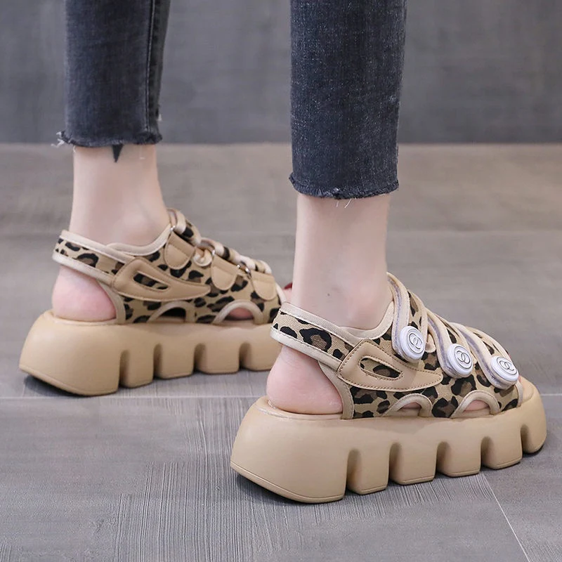 Cheetah Platform Sandals - Image 7