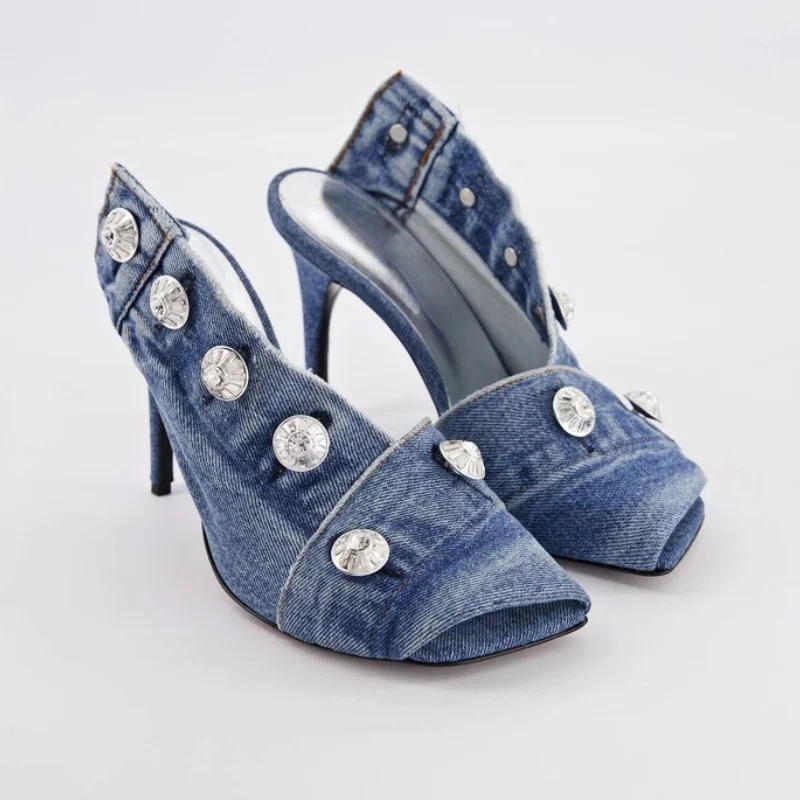 Cordova Denim High Heels - Image 2