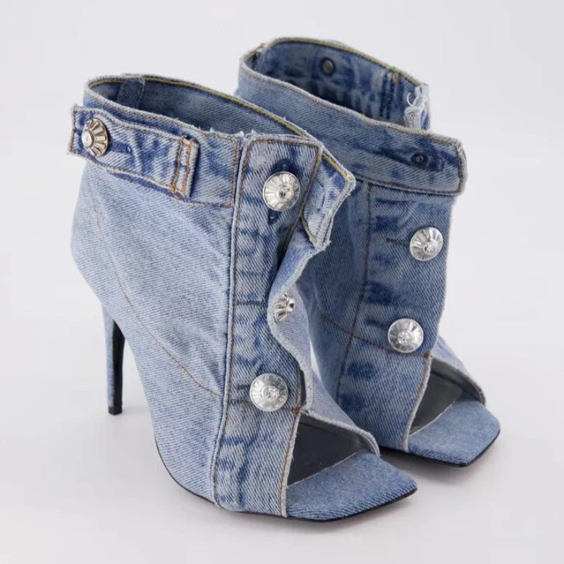 Cordova Denim High Heels - Image 4