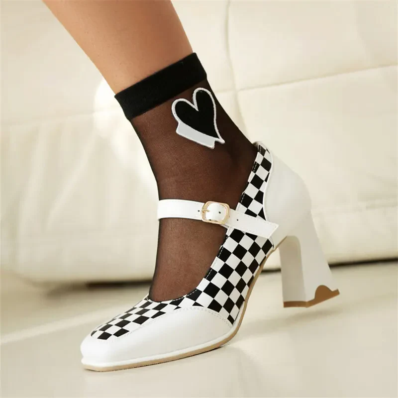 Corsa Checkered Square Heels - Image 4