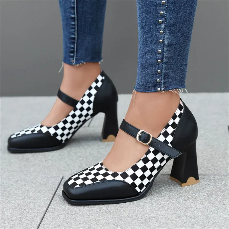 Corsa Checkered Square Heels - Image 5