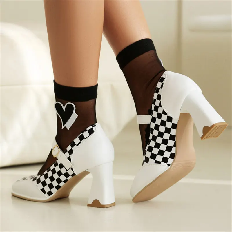 Corsa Checkered Square Heels - Image 7