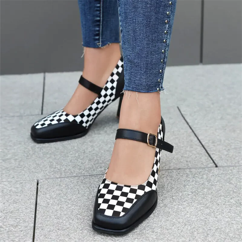 Corsa Checkered Square Heels - Image 8
