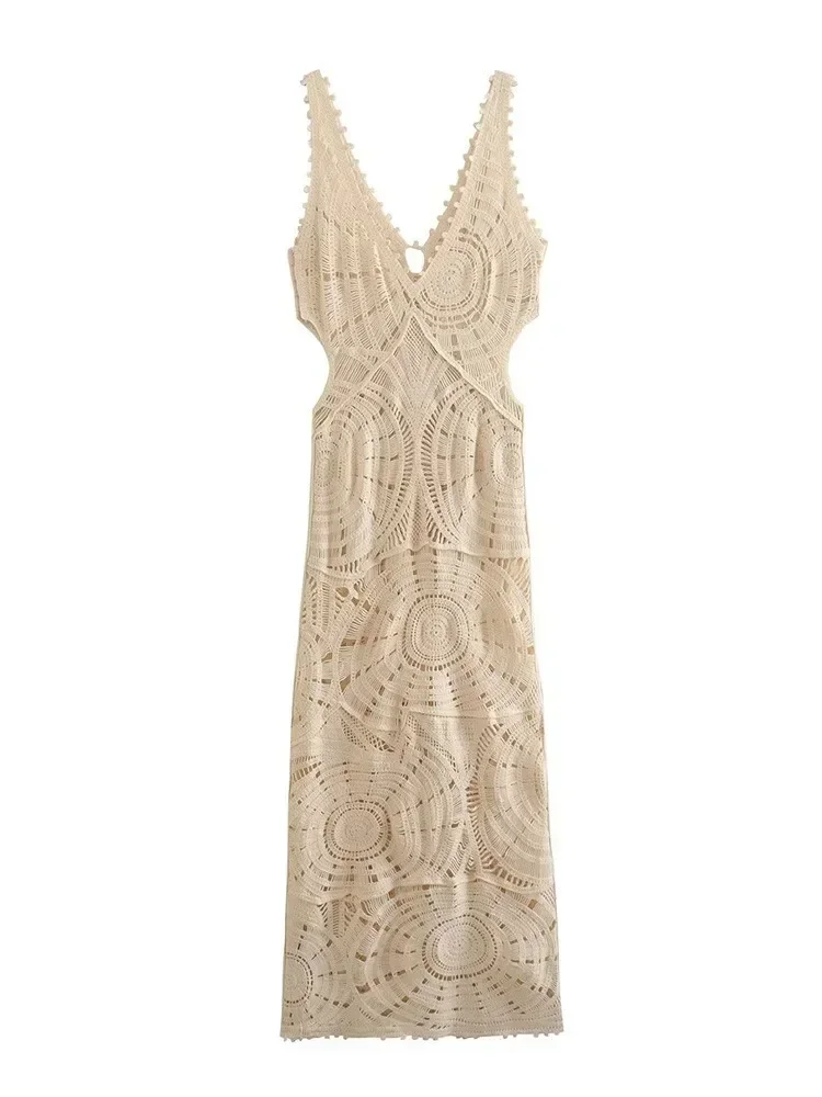 Crochet Lace Long Dress - Image 4