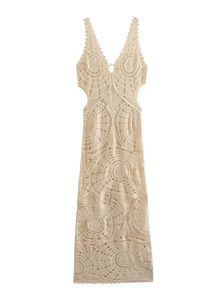 Crochet Lace Long Dress - Image 5