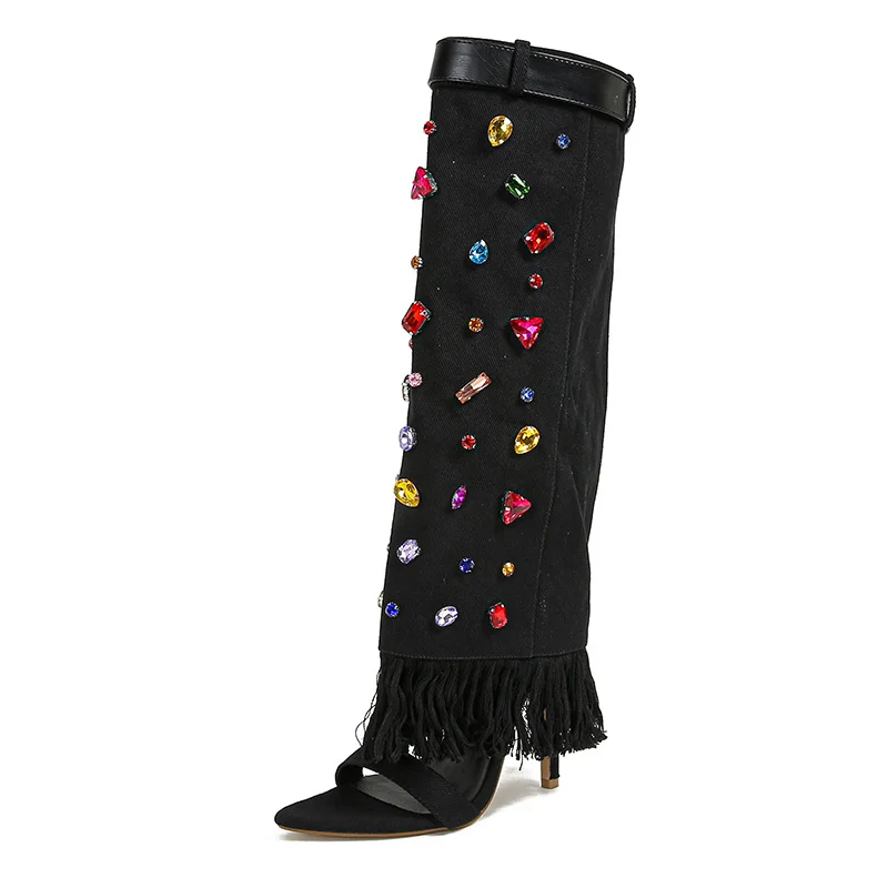 Crystal Diva Denim Heels - Image 2