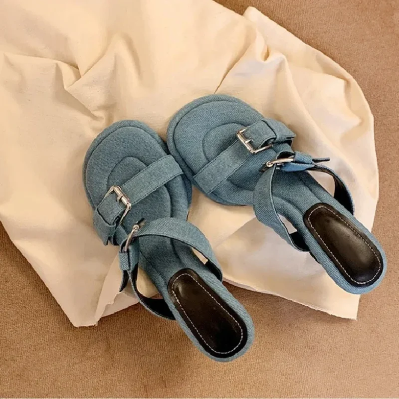 DenimGlam Buckle Stilettos - Image 5