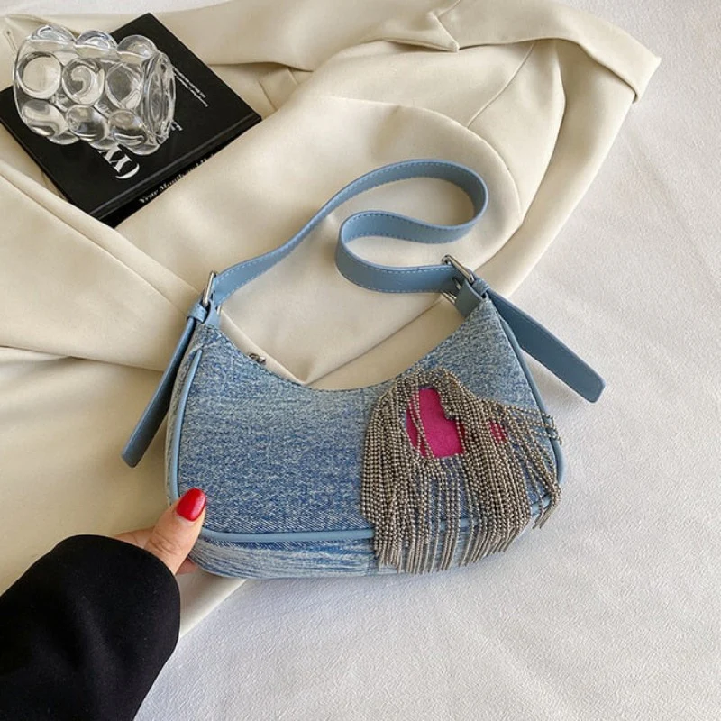 Elegant Escape Denim Shoulder Bag - Image 2