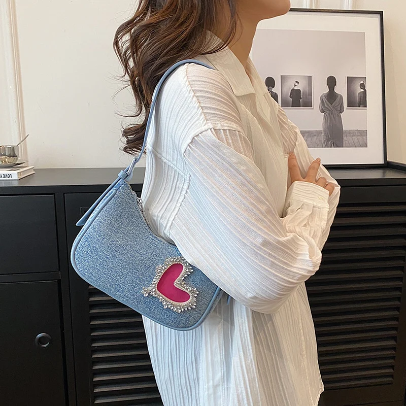 Elegant Escape Denim Shoulder Bag - Image 3