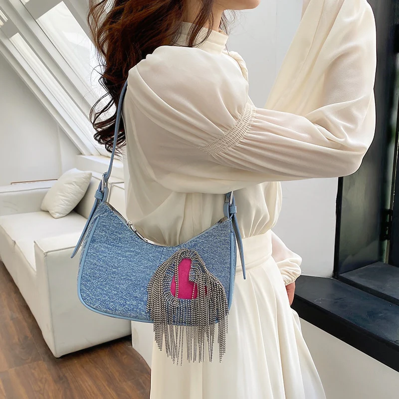 Elegant Escape Denim Shoulder Bag - Image 4