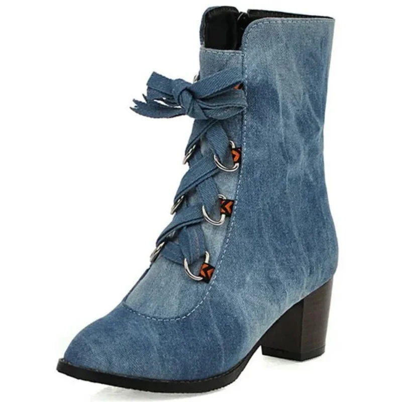 Etna Denim Booties - Image 2