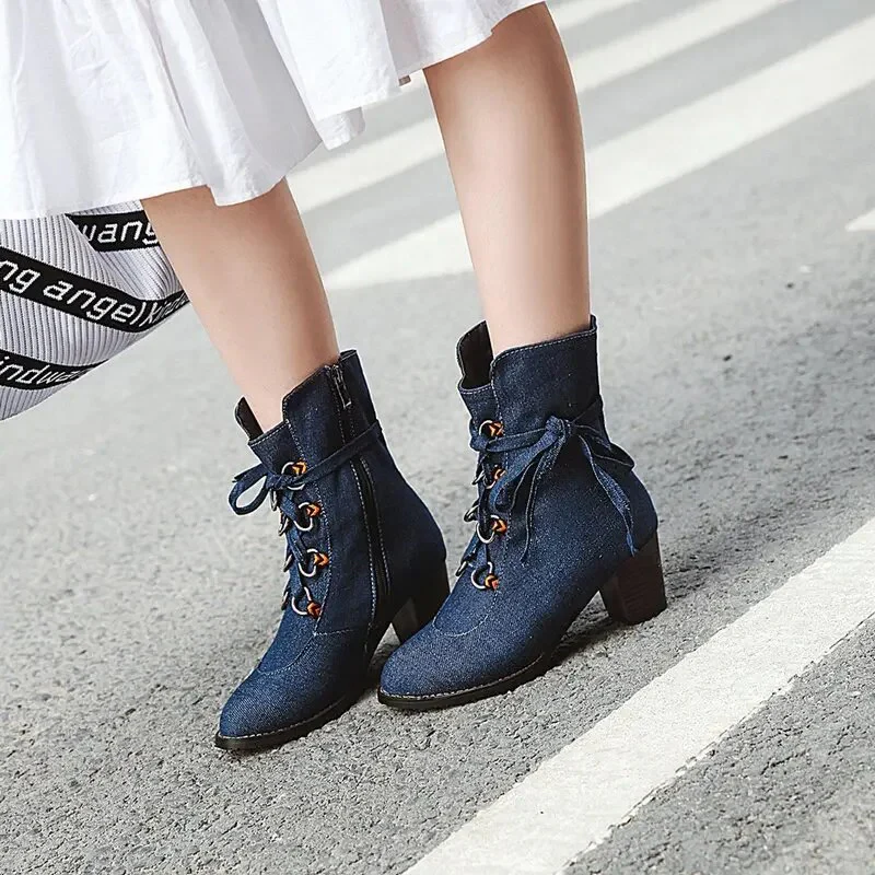 Etna Denim Booties - Image 4