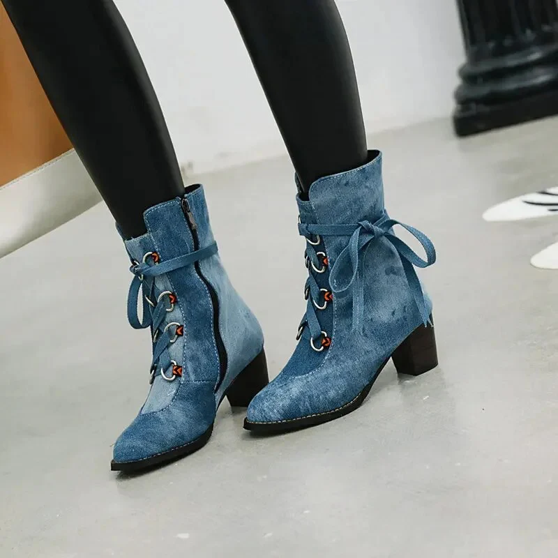 Etna Denim Booties - Image 5