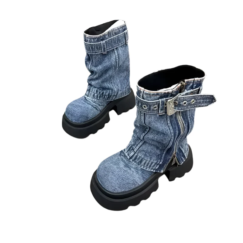 Fashion Fusion Denim Boots - Image 2