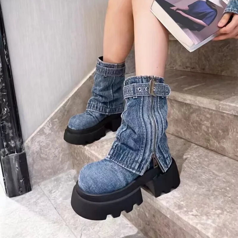 Fashion Fusion Denim Boots - Image 3