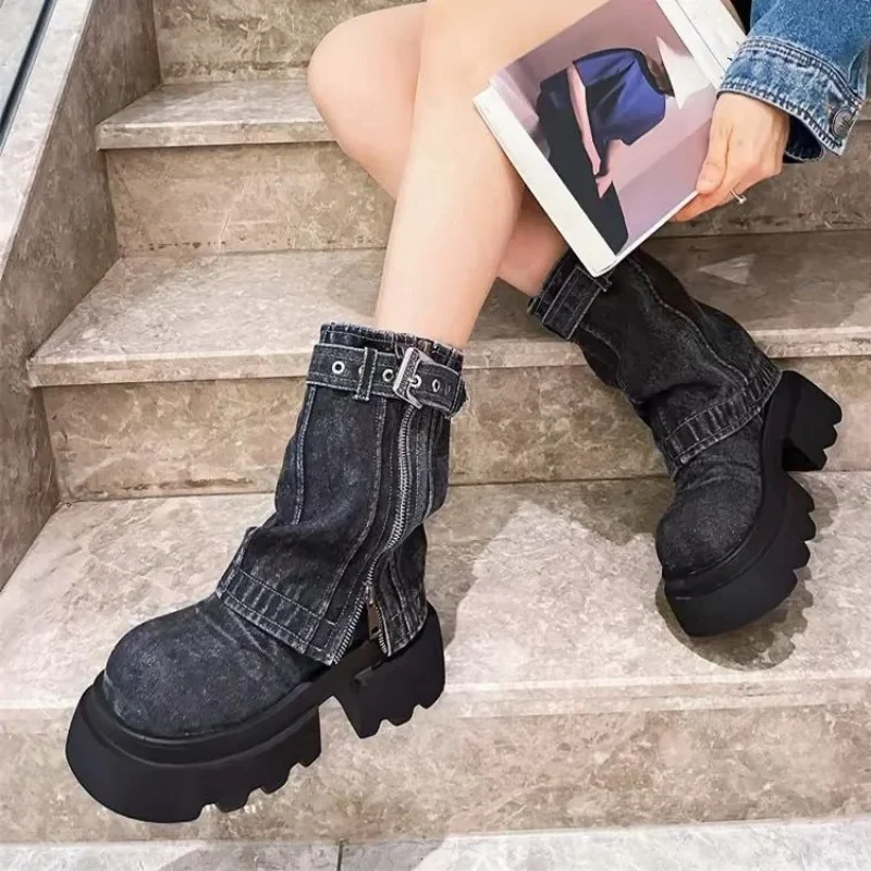 Fashion Fusion Denim Boots - Image 4