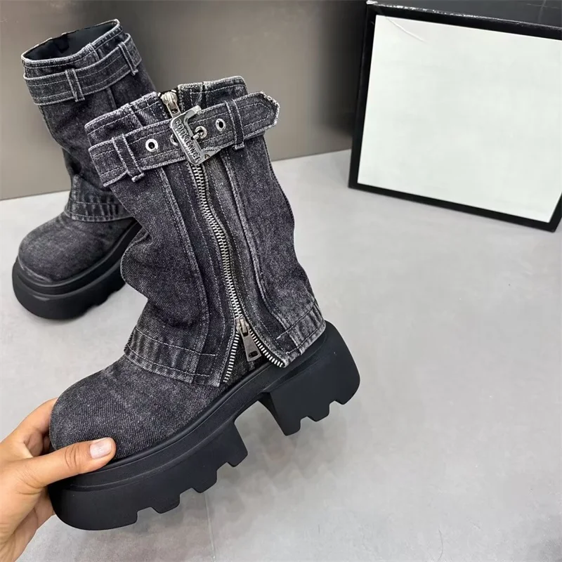 Fashion Fusion Denim Boots - Image 6