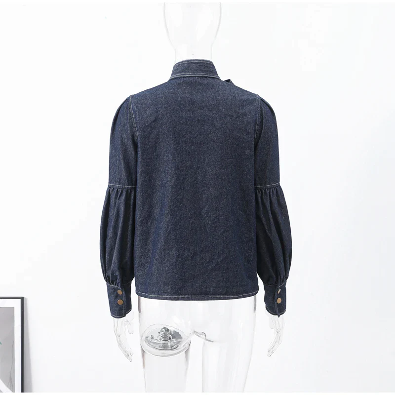 Fashionista Denim Bow Shirt - Image 2