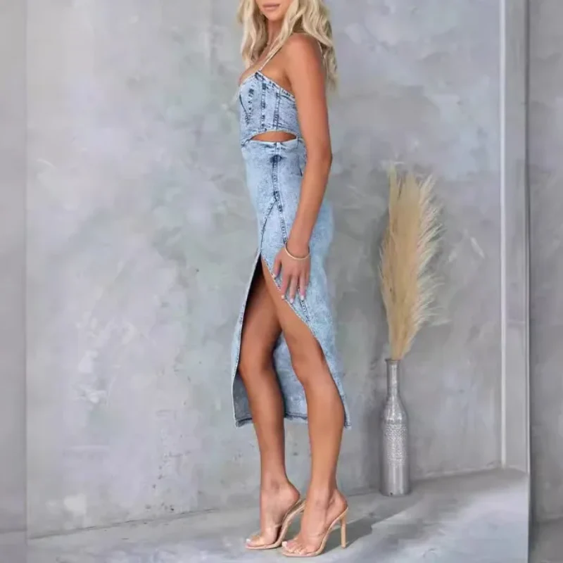 Flirty Fray Denim Dress - Image 2