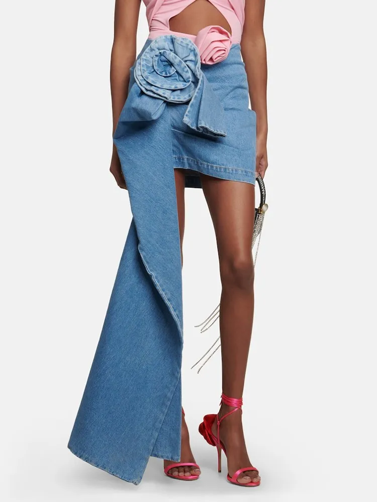 Gala Chic Denim Skirt - Image 2