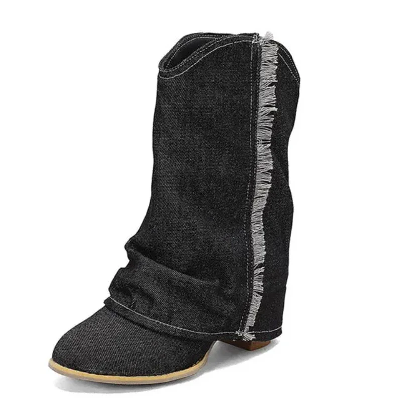 GlamStride Denim Boots - Image 2