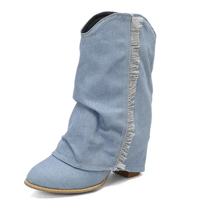 GlamStride Denim Boots - Image 3