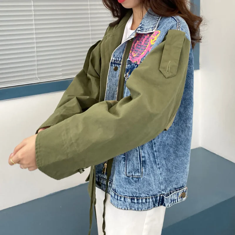 Green Scene Denim Coat - Image 3