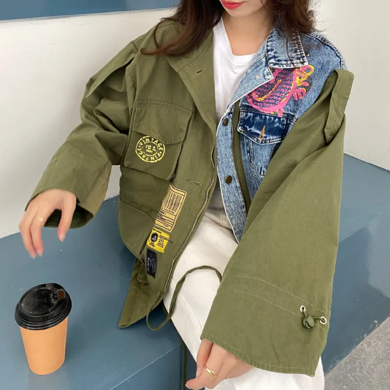 Green Scene Denim Coat - Image 4
