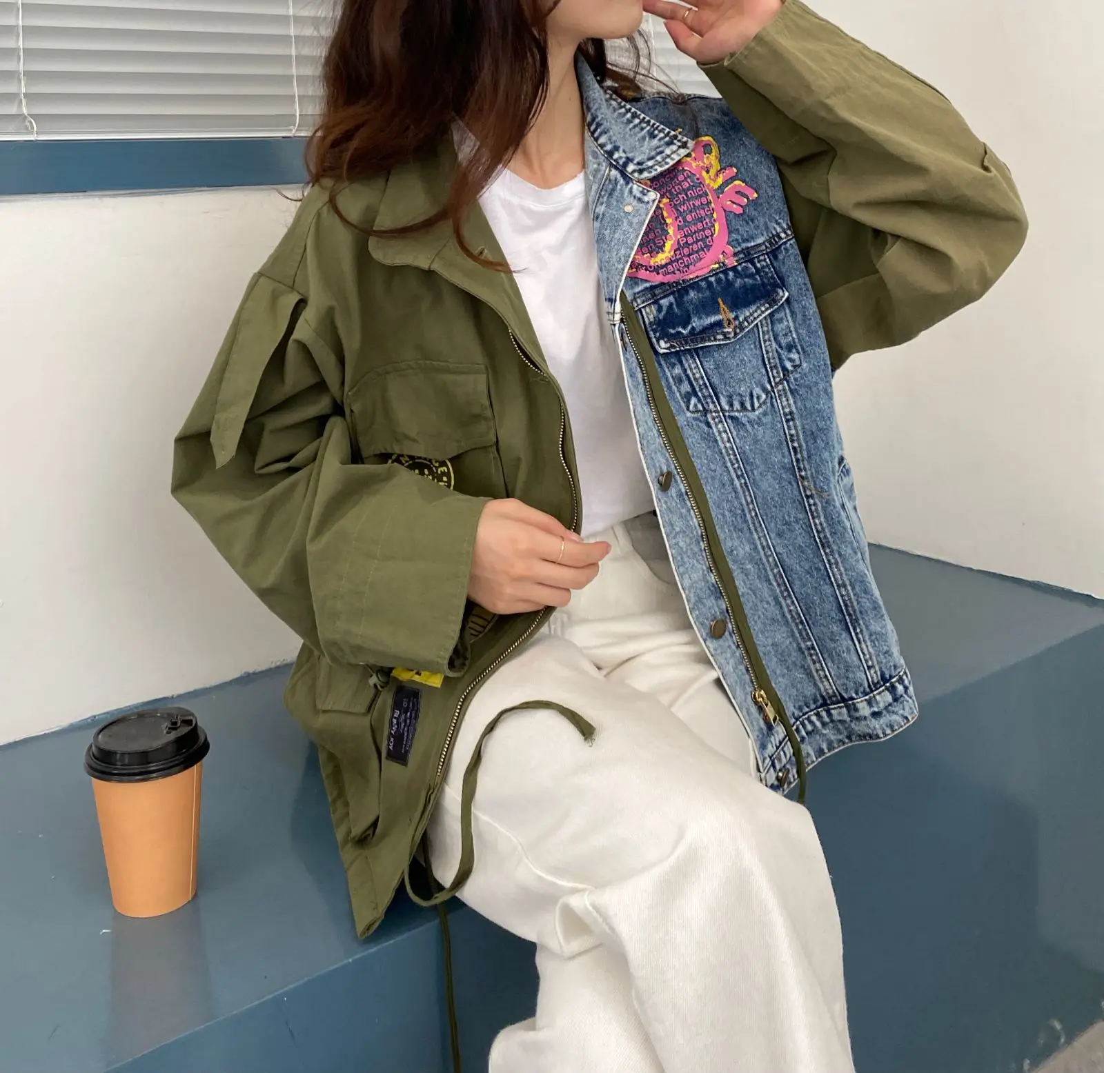 Green Scene Denim Coat - Image 5