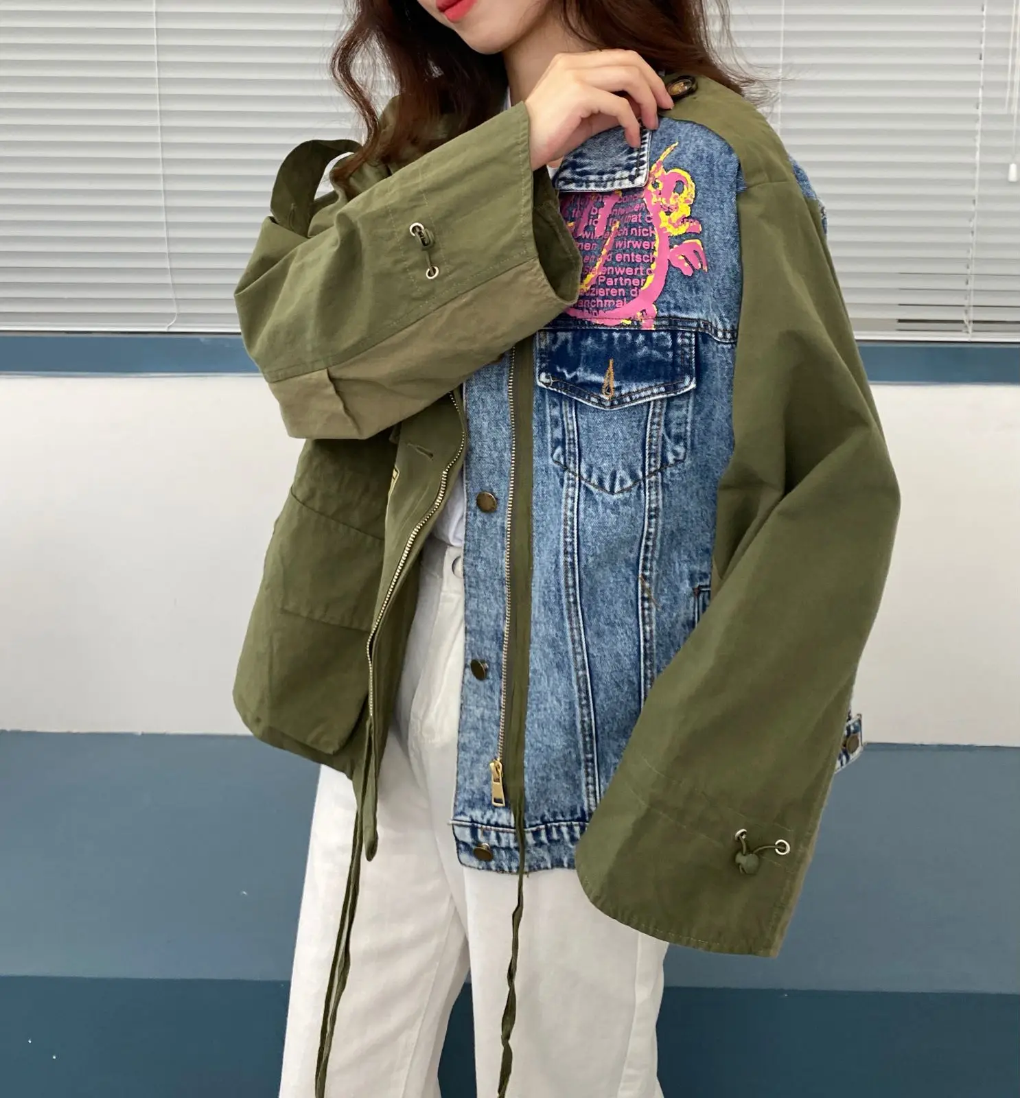 Green Scene Denim Coat - Image 6