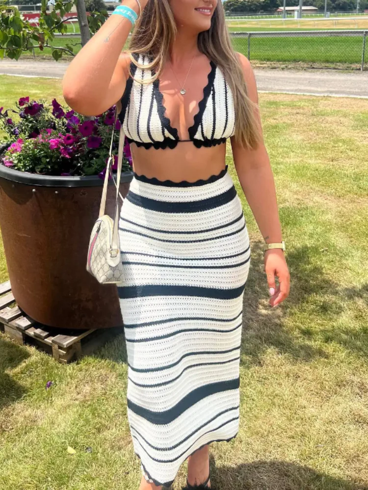 Highland Stripe Maxi Skirt Set - Image 4