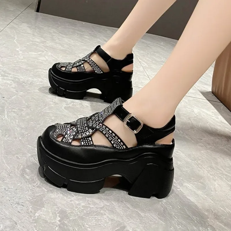 HueHaven Rhinestone Chunky Sandals - Image 10