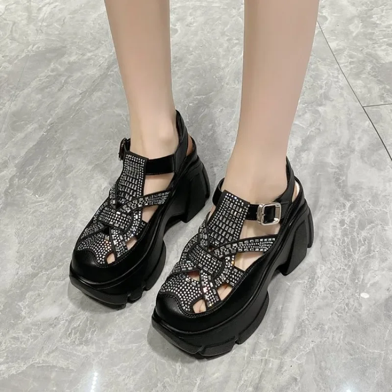 HueHaven Rhinestone Chunky Sandals - Image 12