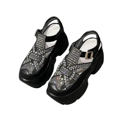 HueHaven Rhinestone Chunky Sandals - Image 2